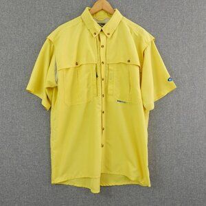 Drake Waterfowl Systems Vented Fishing Shirt Yellow Short Sleeve Size Medium